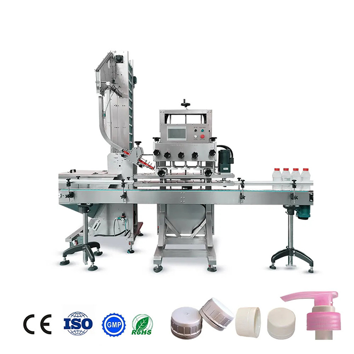 Shampun uchun to'liq avtomatik shisha idishlarni yopish mashinasi